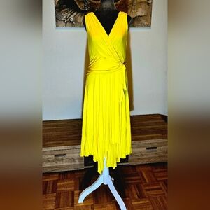 Boston Proper Yellow V-Neck dress - size Small